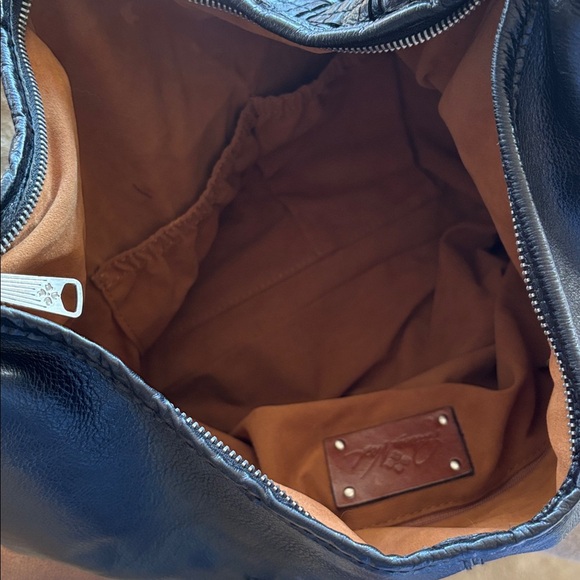 Patricia Nash Black Leather Braided Stitch Marcellina Hobo Bag Tassel Purse - Picture 16 of 16